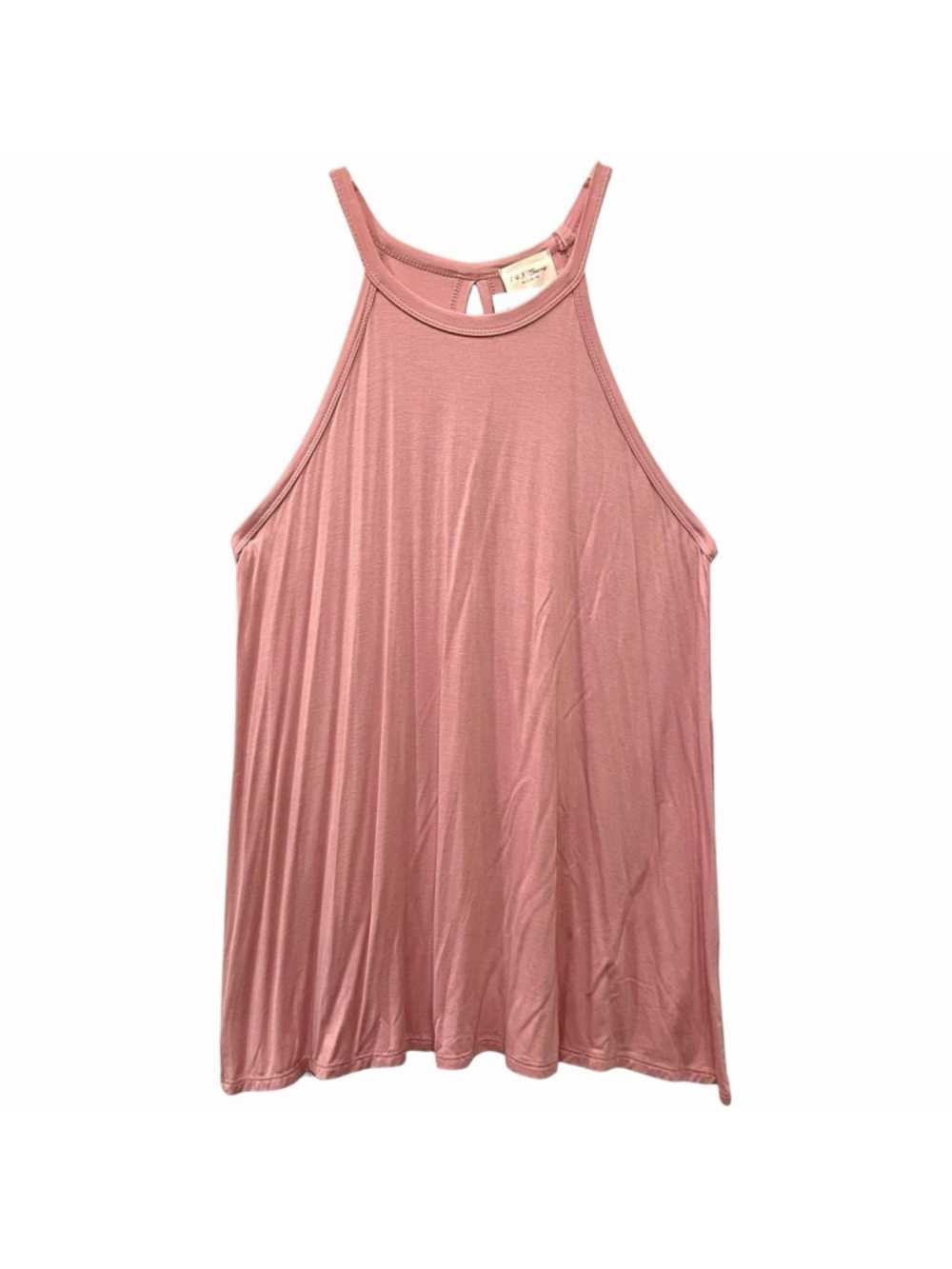 143 Story by Line Up Women Medium Tank Top High Neck Flowy Keyhole Back Pink NEW - Picture 7 of 10